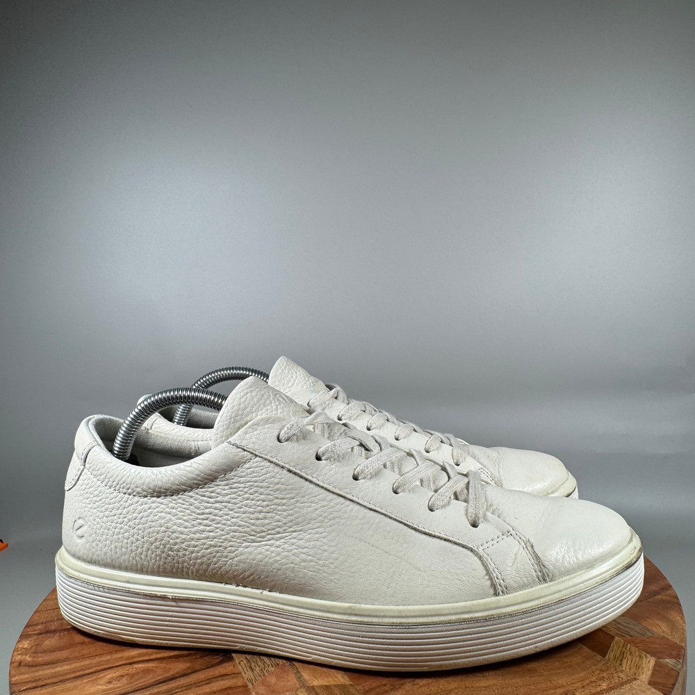 ECCO Soft 7 Mens White Pebbled Leather Low Top Sneakers EU 43 US‎ 9-9.5 582404